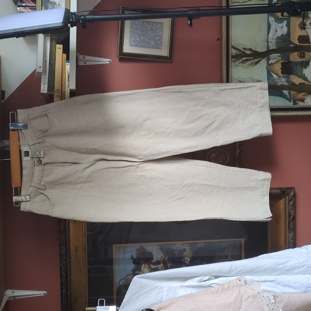 028_Vintage 90's Smart set 3/4 tan linen pants